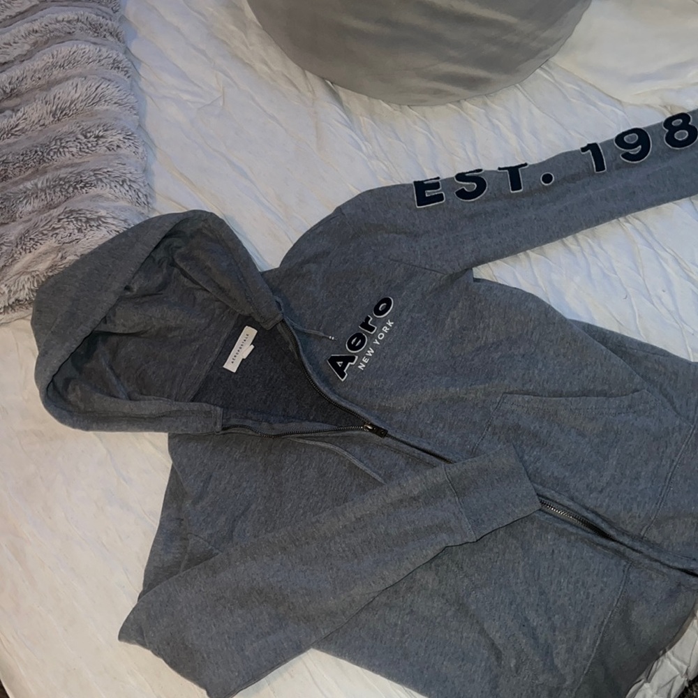 Grey xs Aeropostale zip up hoodie